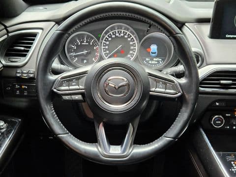 Mazda CX-9 2017 usado volante cuero negro vista interior frontal